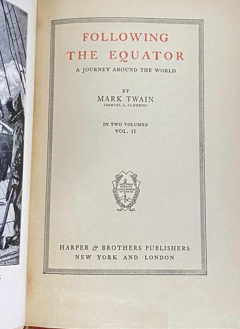 Mark Twain Following The Equator Vol 2 Author's National Edition Vol. 6 HarperHC - 2