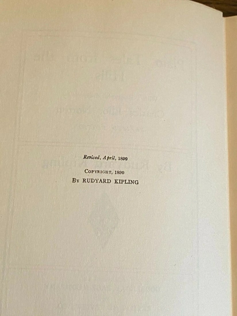 Kipling PLAIN TALES FROM THE HILLS & Bio. Authorized Ed. 1912 HC Doubleday Cloth - 6