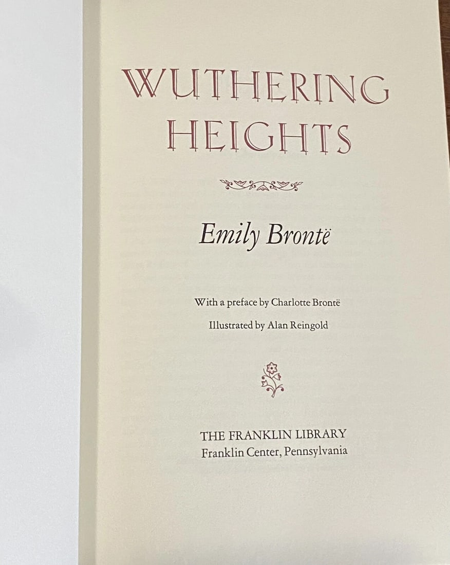 Wuthering Heights by Emily Bronte - 1979 Franklin Mint - Leather Illustrated - 2
