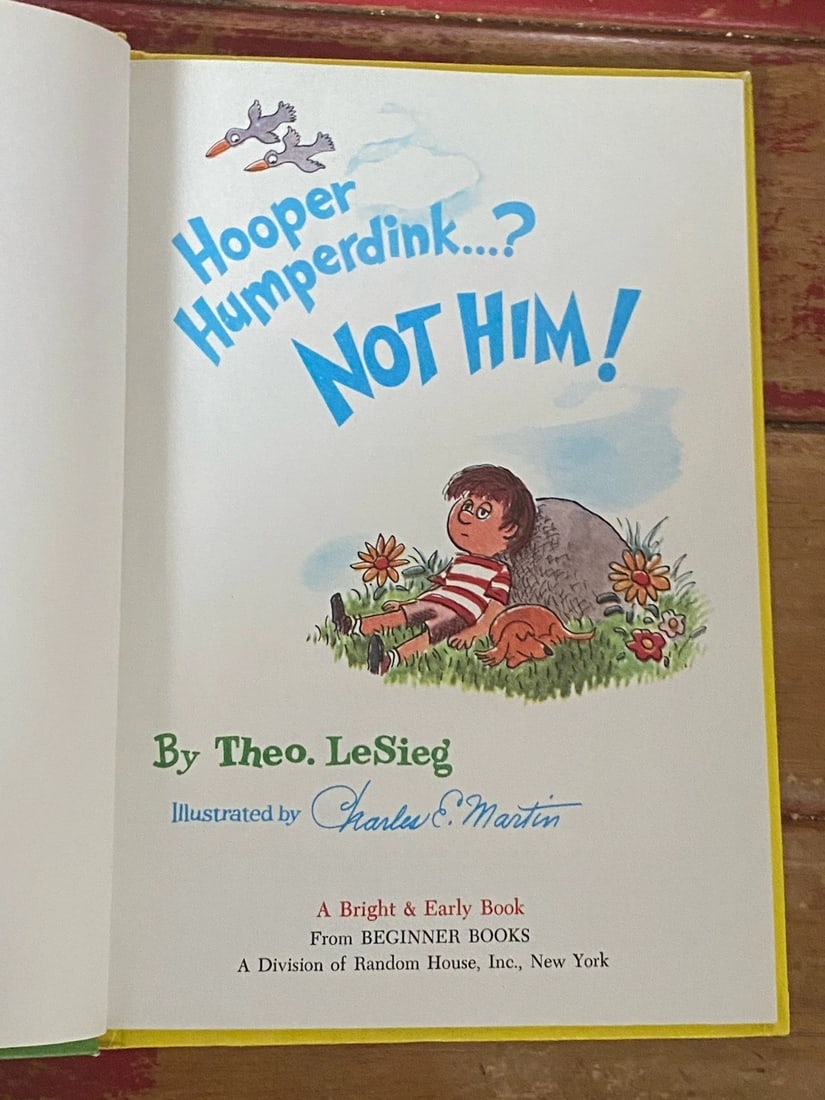 (Dr.Seuss) Theo LeSieg HOOPER HUMPERDINK? NOT HIM! 1976 1st BC Ed.6th Print RARE - 2