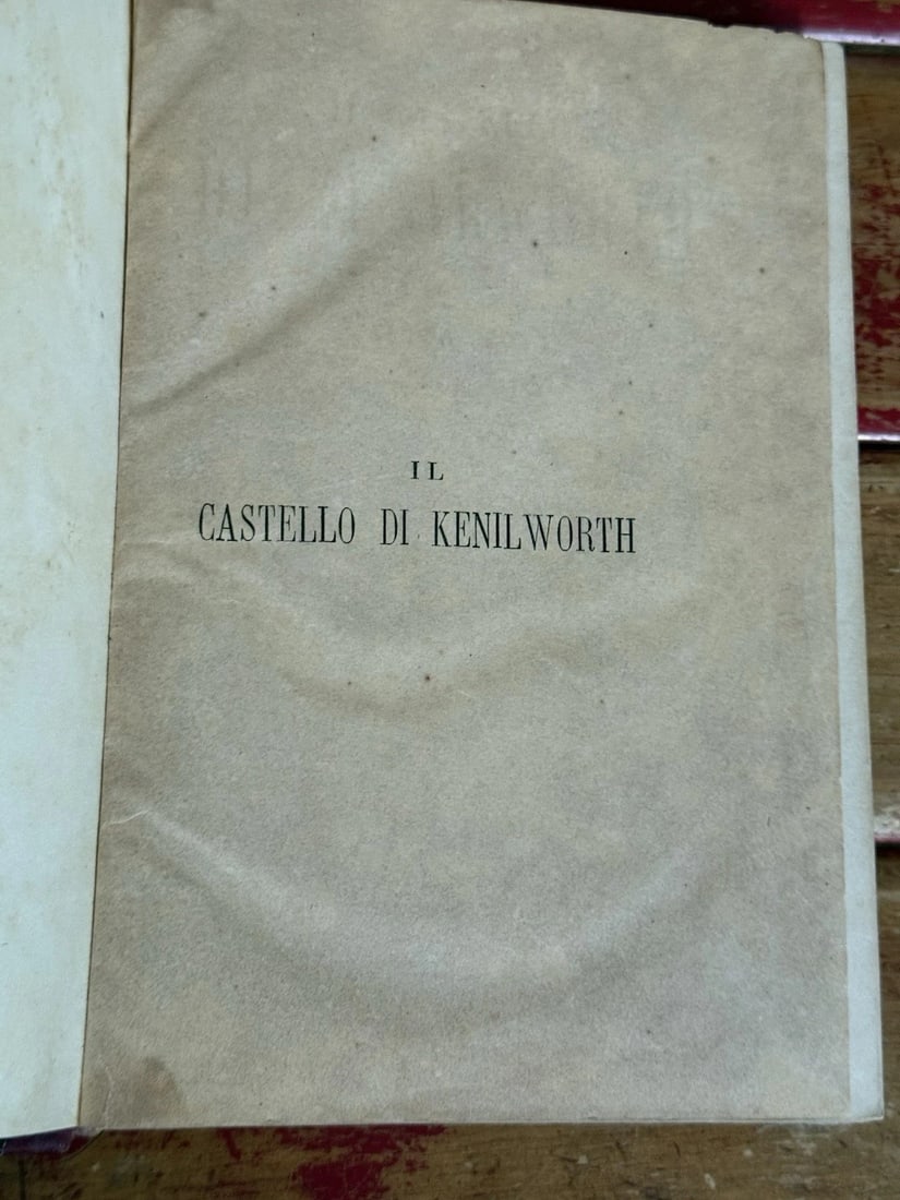 Sir Walter Scott Il Castillo Di Kenilworth HC/Lthr Illustrated 1873? Milano - 2