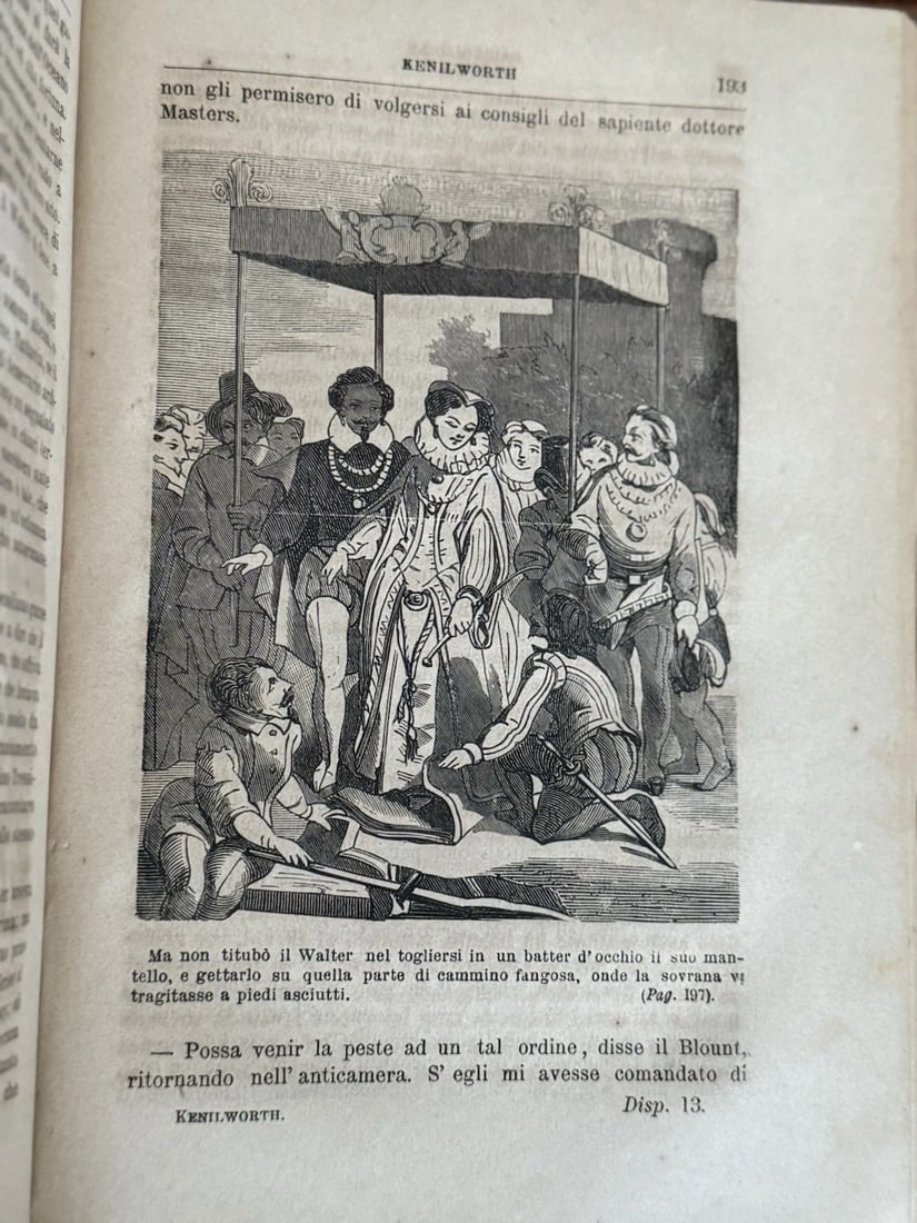 Sir Walter Scott Il Castillo Di Kenilworth HC/Lthr Illustrated 1873? Milano - 5