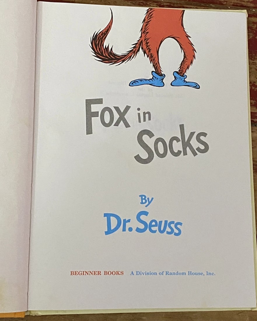 Fox In Socks by Dr. Seuss 1993 Random House Hardcover Very Good - 2