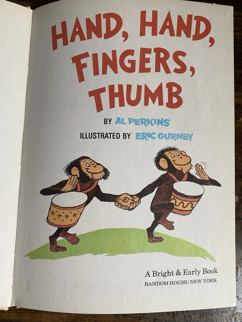 Hand, Hand, Fingers, Thumb 1969 by Al Perkins Book Club Edition Dr. Seuss VGood - 2