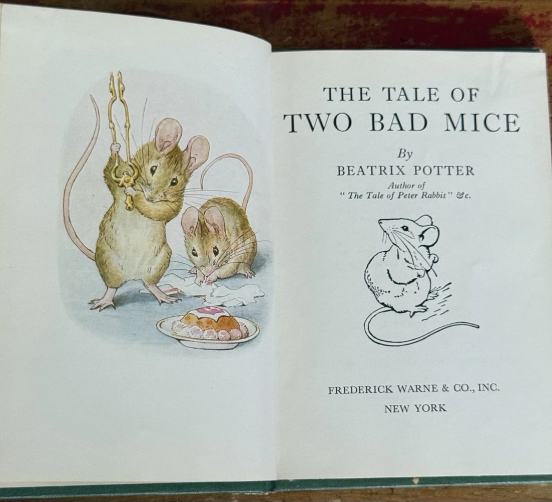 Beatrix Potter "The Tale of Two Bad Mice" F Warne & CO HC 1932 V. Good Condition - 3