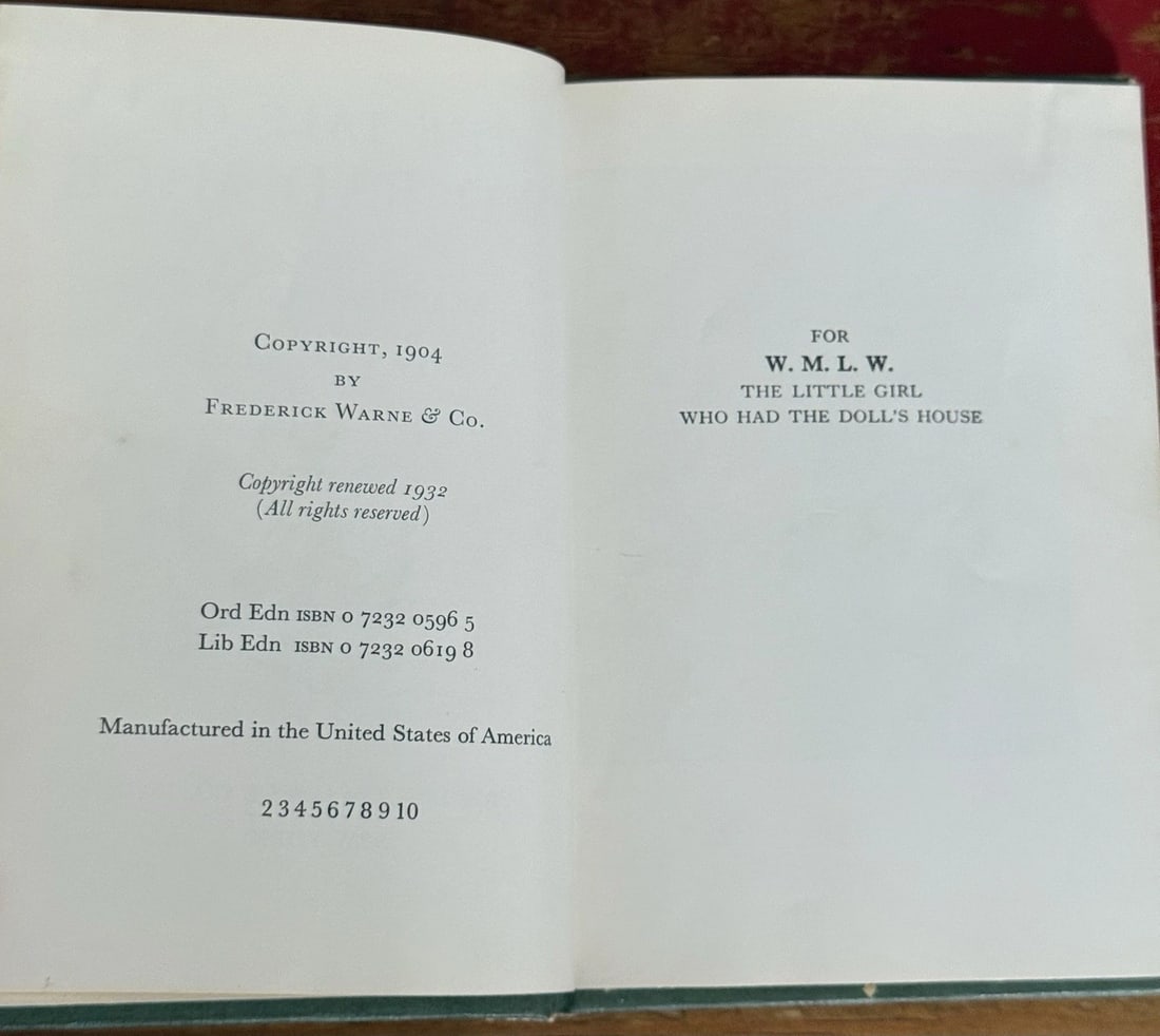 Beatrix Potter "The Tale of Two Bad Mice" F Warne & CO HC 1932 V. Good Condition - 4
