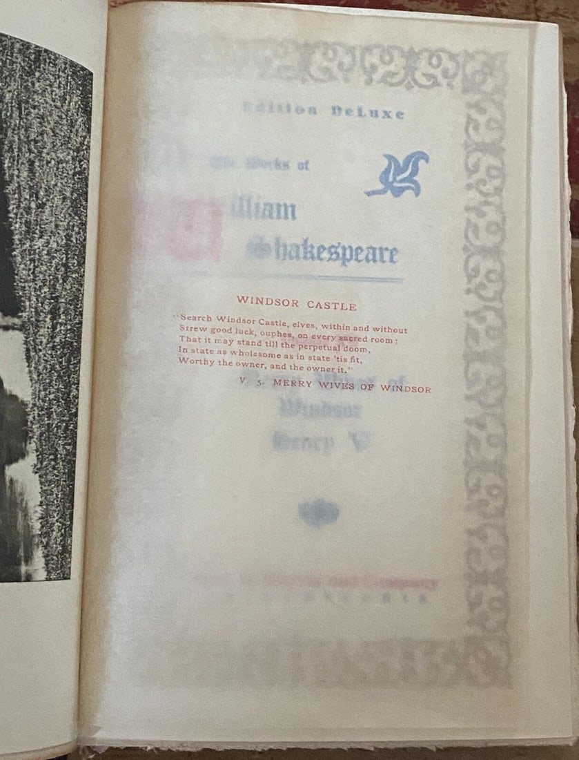 Shakespeare’s Works Elgin Ed. Deluxe Vol. XV #360/1000 Morris 1901 Illustrated - 13