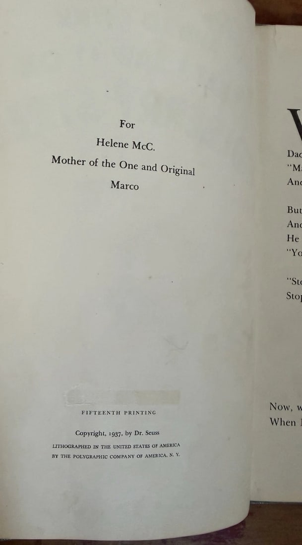 Dr.Seuss And to Think That I Saw It on Mulberry Street 1937 1st/15th ExLibris - 3