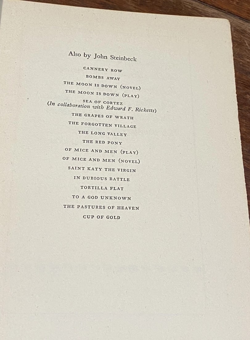 1947 1st Edition/Printing "THE WAYWARD BUS" by John Steinbeck Viking Press HC - 7