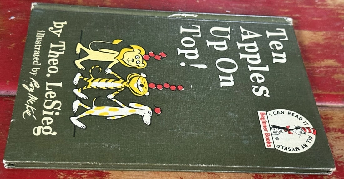 Dr. Seuss 1961 Vtg Book Club Ed Ten Apples Up On Top Theo Lesieg 1st Ed/ 1st Pr - 14