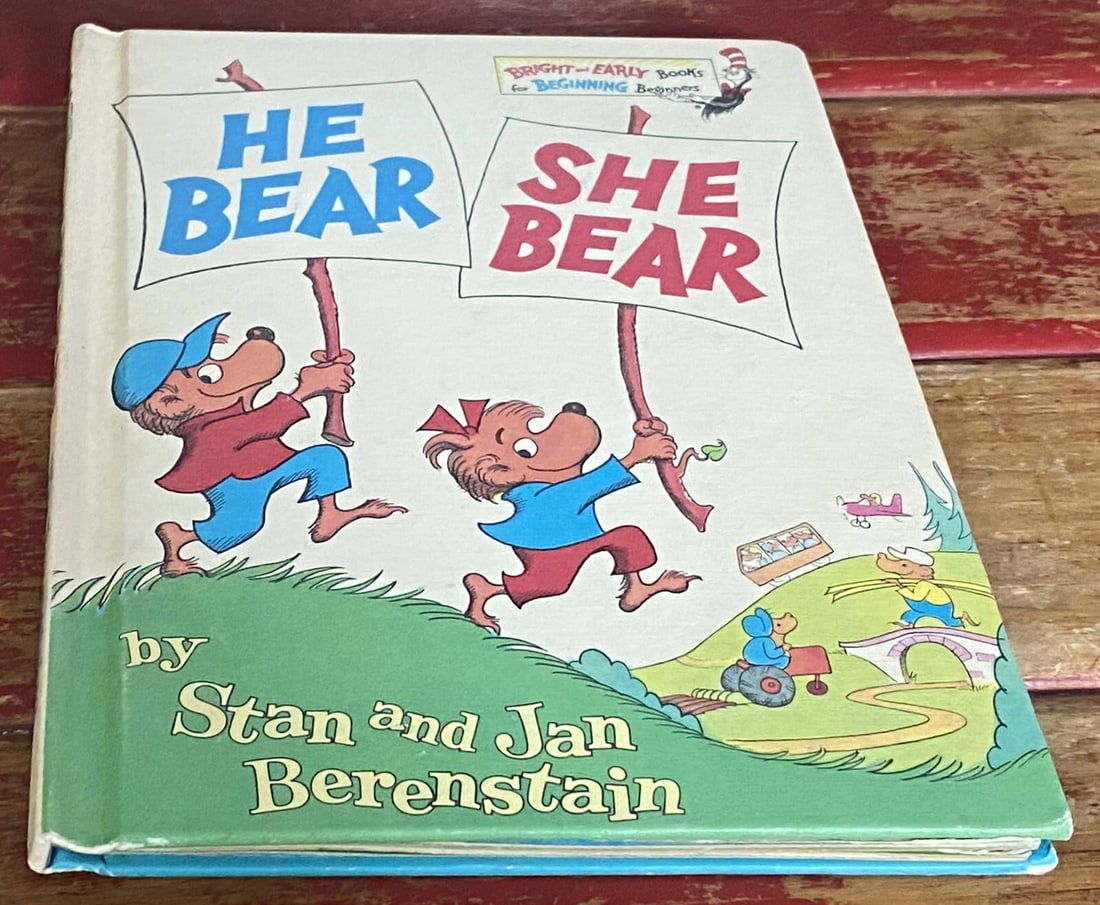 1974 Berenstain Bears He Bear She Bear 1st Ed Grolier Book Club HC Very Good - 14