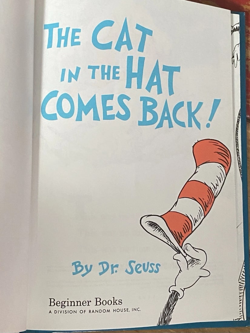 The Cat In The Hat Comes Back Dr. Seuss Grolier Book Club Edition 1958 HC VGood+ - 2