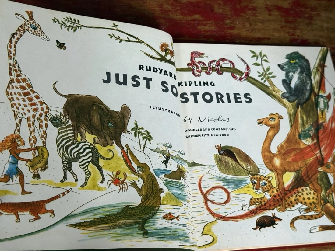 JUST SO STORIES RUDYARD KIPLING HC 1952 Doubleday Illustrated 1st Thus - 2