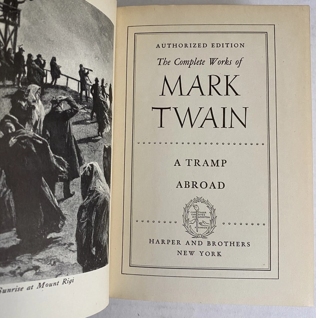 1921 COMPLETE WORKS OF MARK TWAIN VOL.XI A TRAMP ABROAD Harper Illustrated HC - 3