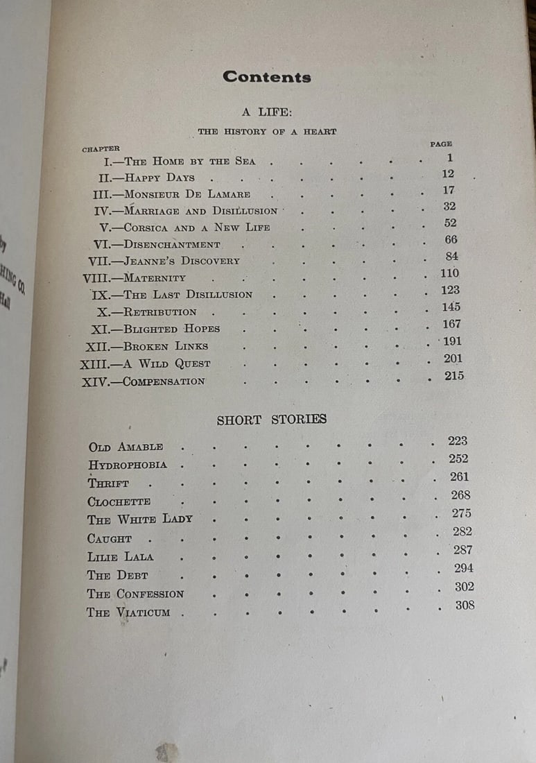 Guy De Maupassant Vol. VI A Llife, Inheritance 1910 Pearson Publishing Illus.HC - 9
