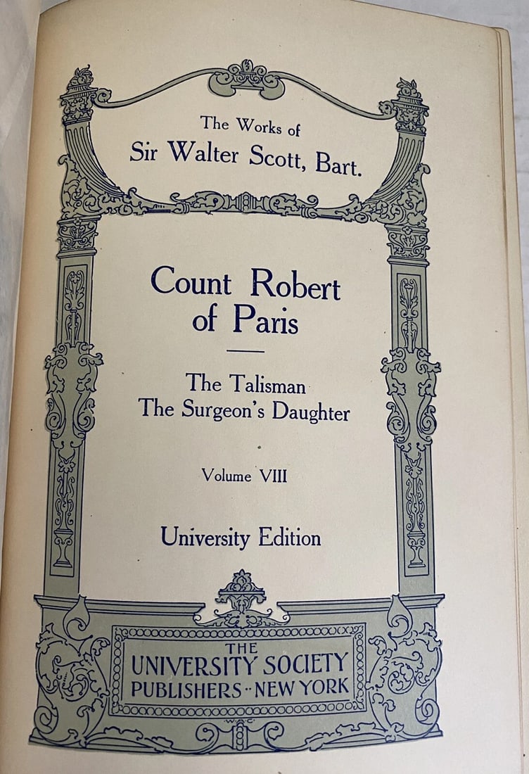 Works Of Sir Walter Scott Waverley Novels VIII 1800’s HC Count Robert Of Paris - 2