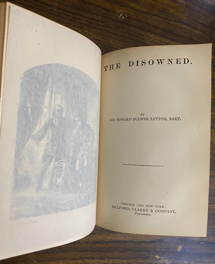 Bulwer Lytton's Works Devereux and The Disowned HC Belford Clarke 1stEdition VG - 10