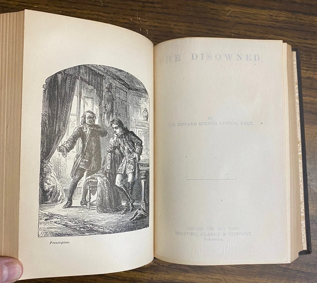 Bulwer Lytton's Works Devereux and The Disowned HC Belford Clarke 1stEdition VG - 9