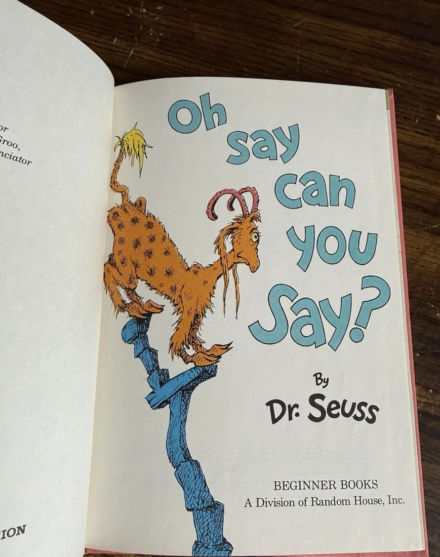 Oh Say Can You Say? Dr. Seuss HC Random HouseBC Edition Very Good Condition 1979 - 2