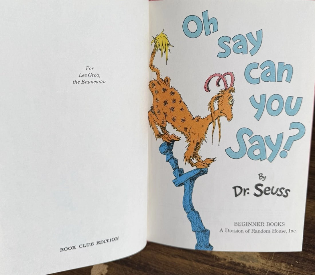 Oh Say Can You Say? Dr. Seuss HC Random HouseBC Edition Very Good Condition 1979 - 4
