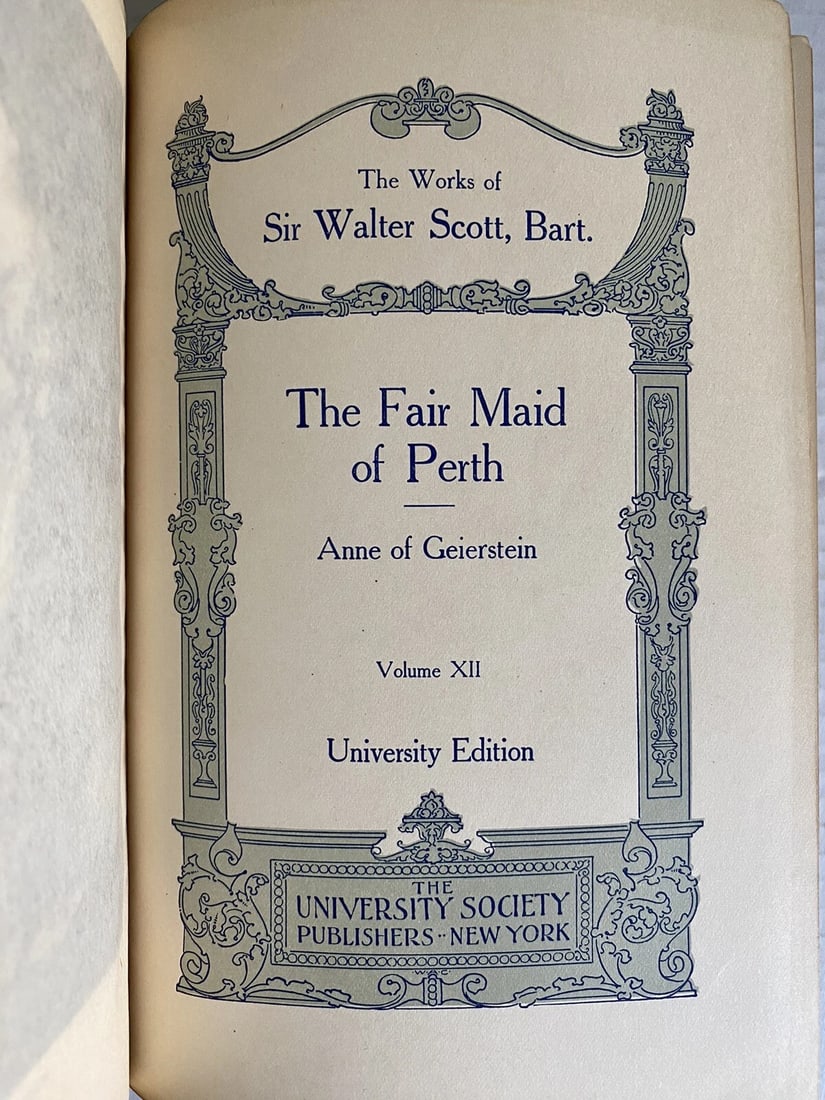 Works Of Sir Walter Scott Waverley Novels Vol XII Fair Maid Of Perth HC 1800’s - 5