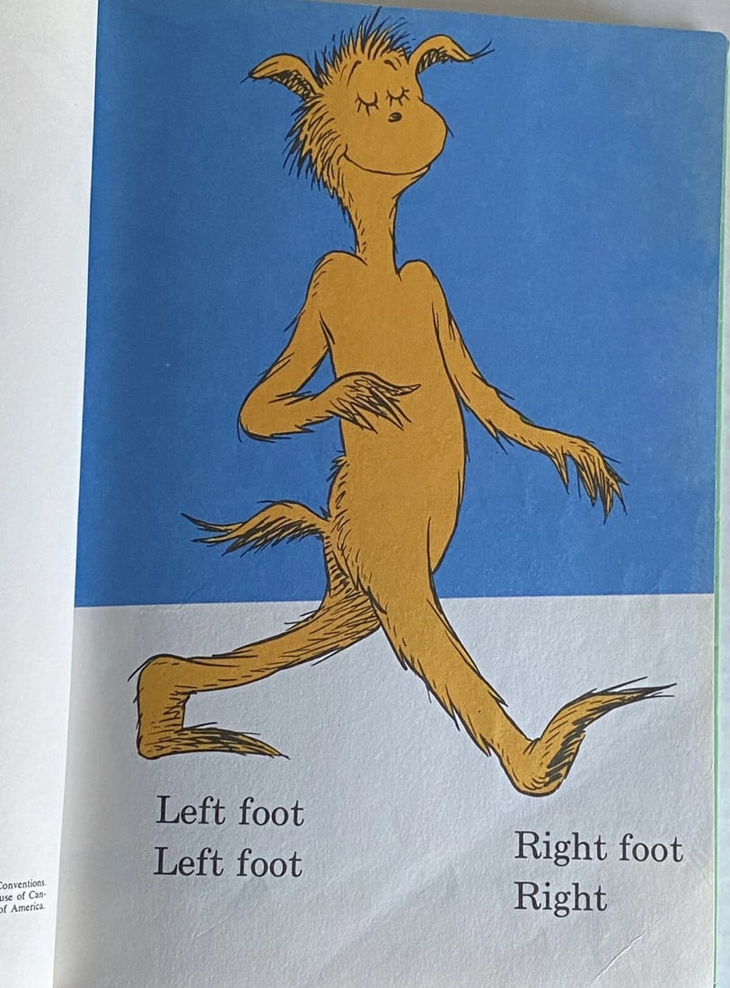 The Foot Book 1968 Dr. Seuss Grolier Book Club Edition Print U 123 Very Good - 10