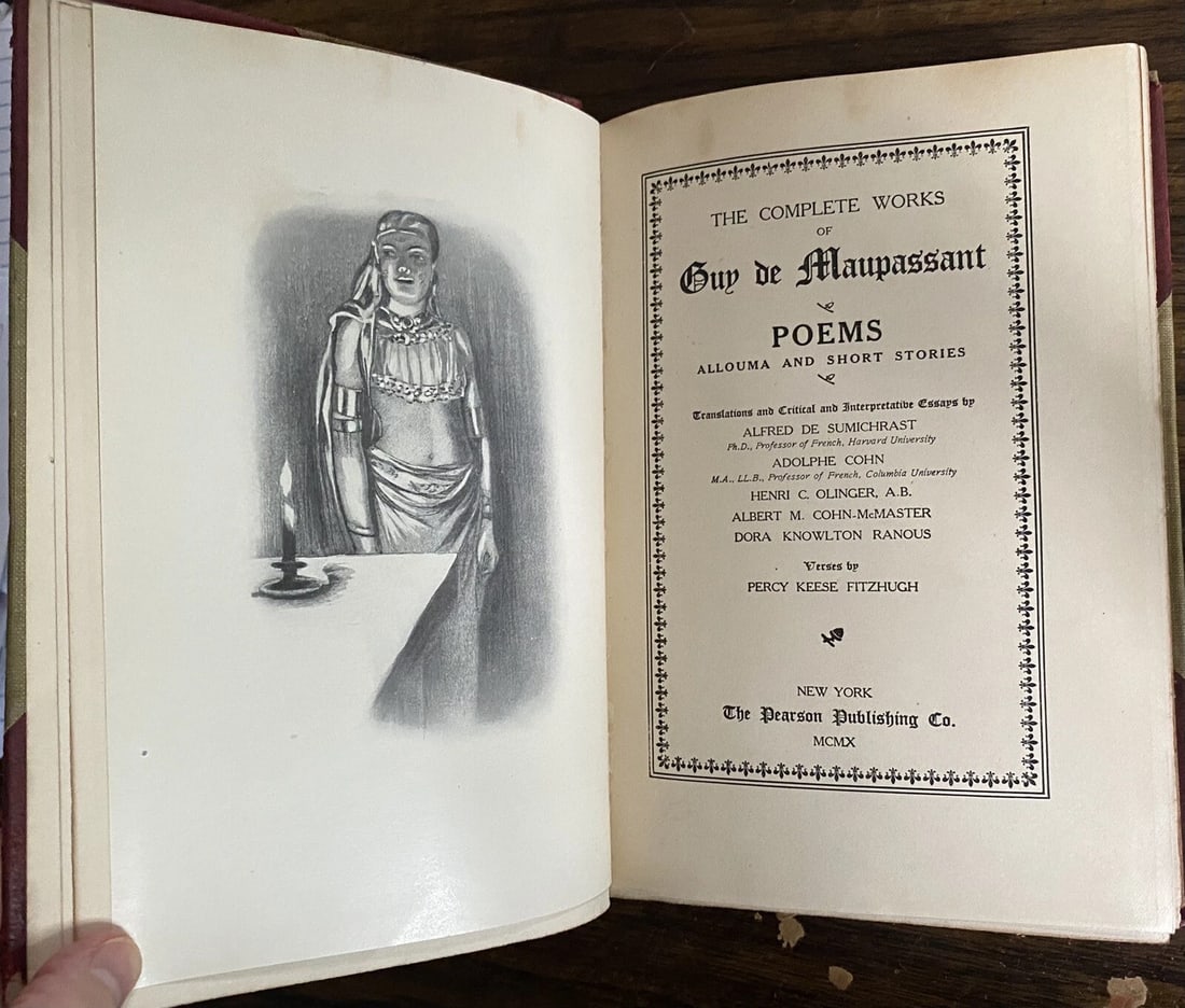 Guy De Maupassant Poems,Allouma Ltd. Ed.#173/1,000 1910 Pearson Illustrated - 2
