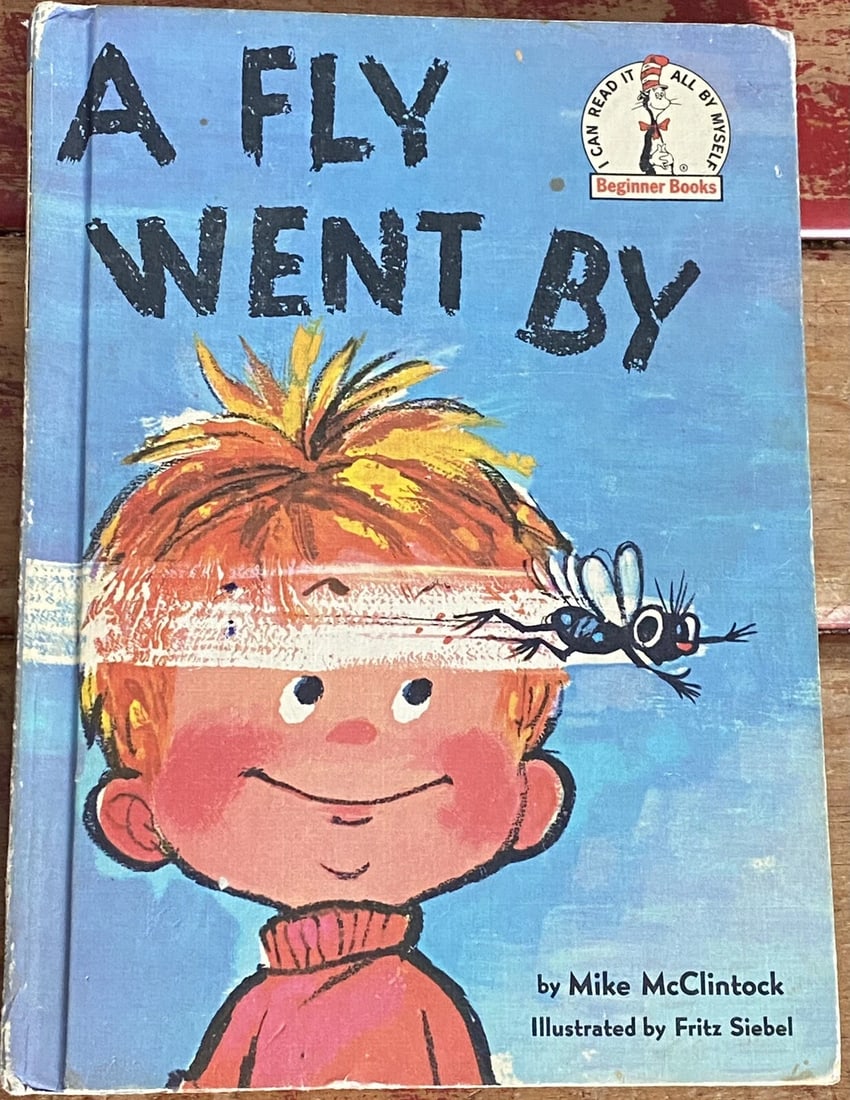 Dr. Seuss A Fly Went By 1958 Beginner Book BC Ed. Mike McClintock Early Printing: This charming beginner book published by Random House in 1958 tells the story of a curious fly that goes on a wild adventure, meeting various animals and witnessing their unique traits. Illustrated by