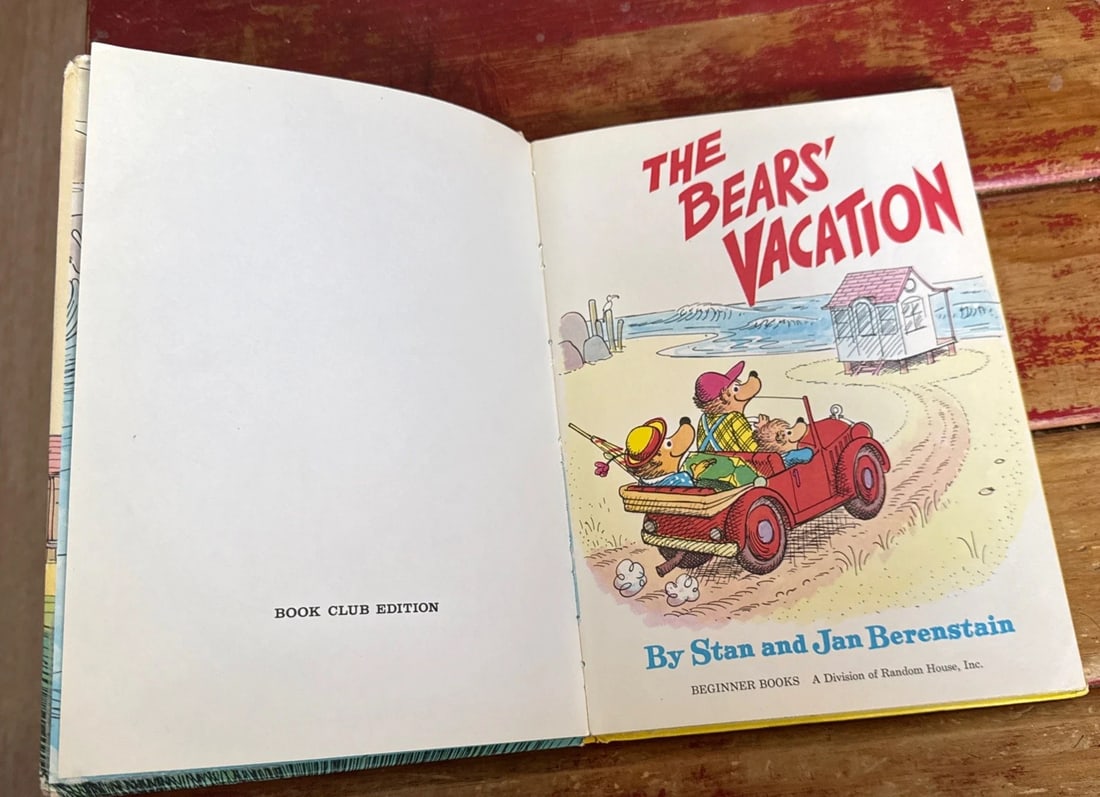 1968 The Bears’ Vacation Stanley & Jan Berenstain 1st Ed/Print BC Random House - 2