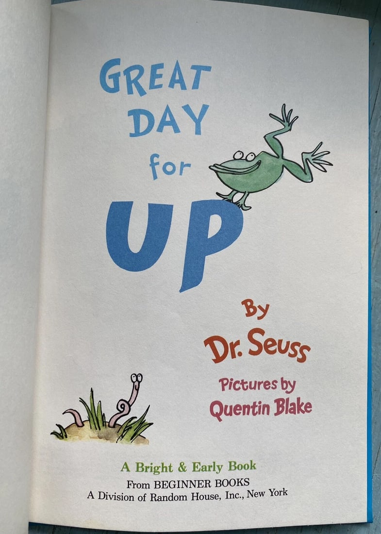 Great Day for Up Bright & Early BC Edition Hardcover Dr. Seuss 1974 1ST/2nd VG - 3