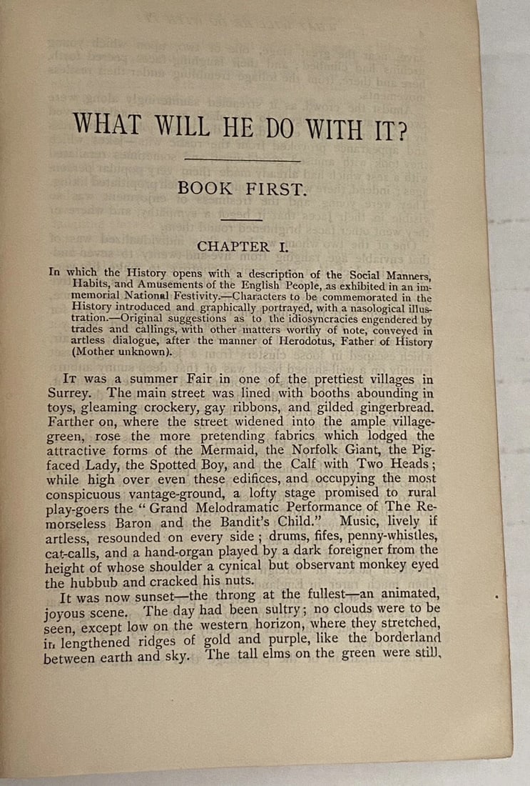 Sir Edward Bulwer Lytton What Will He Do With It 1st Edition Thus HC Very Good - 6
