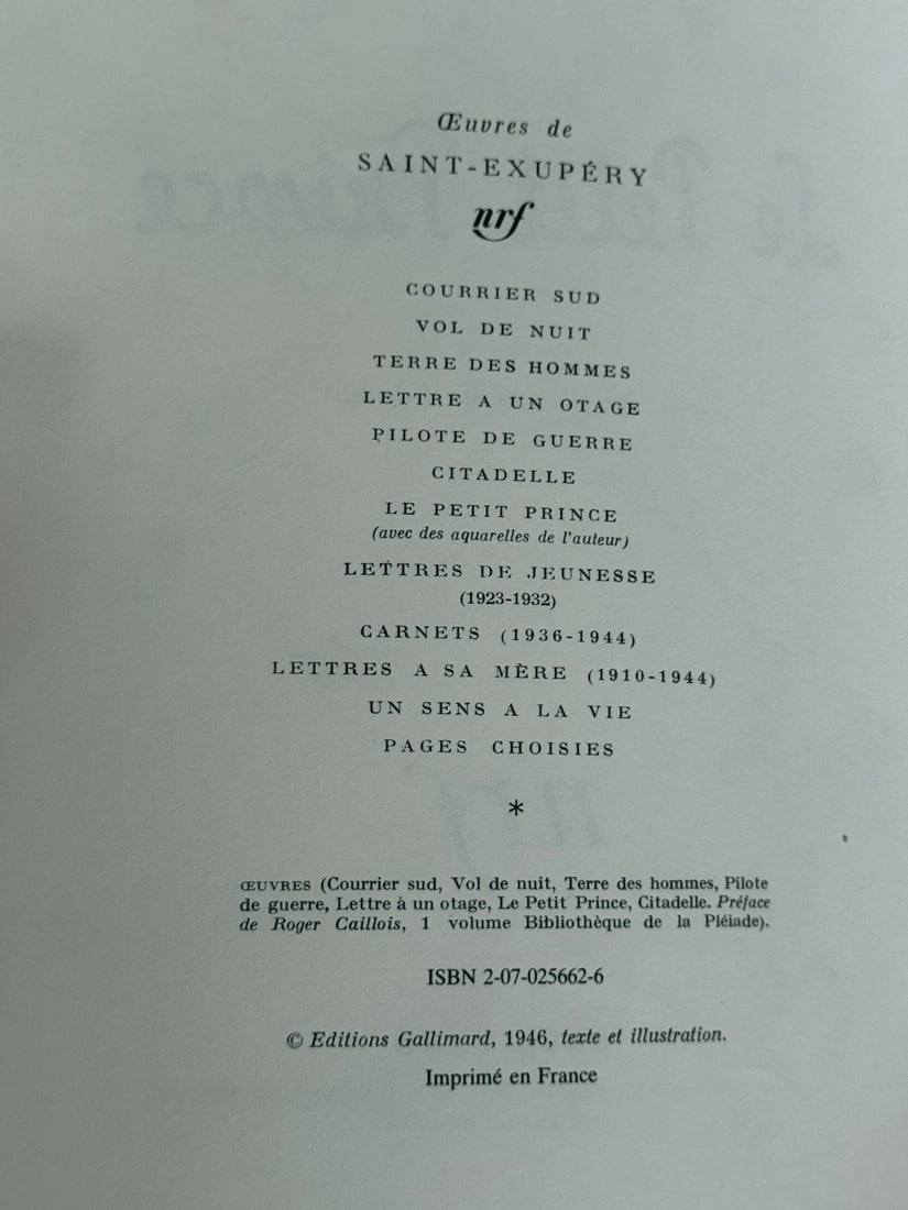 Antoine De Saint-Exupery LE PETIT PRINCE 1st Edition Thus 2nd Printing - 11