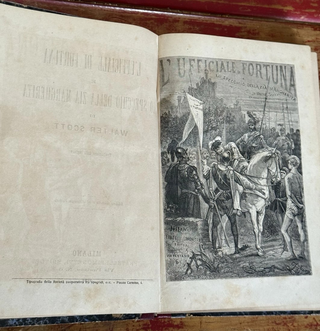 Sir Walter Scott L’Officiale Di Fortuna Fratelli Simonetti 1872 Milano HC Illust - 3