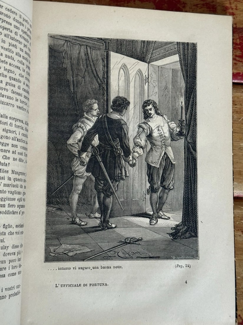 Sir Walter Scott L’Officiale Di Fortuna Fratelli Simonetti 1872 Milano HC Illust - 5