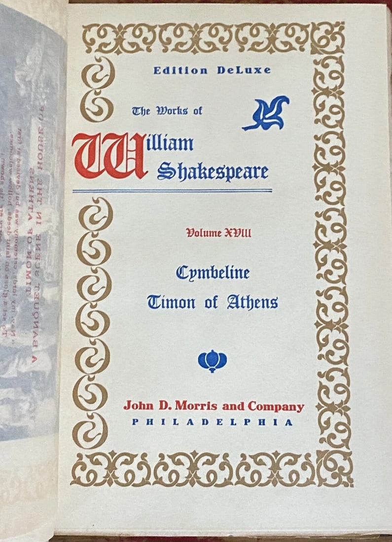 Shakespeare’s Works Elgin Ed. Deluxe Vol. XVIII#360/1000 Morris 1901 Cymbeline - 2