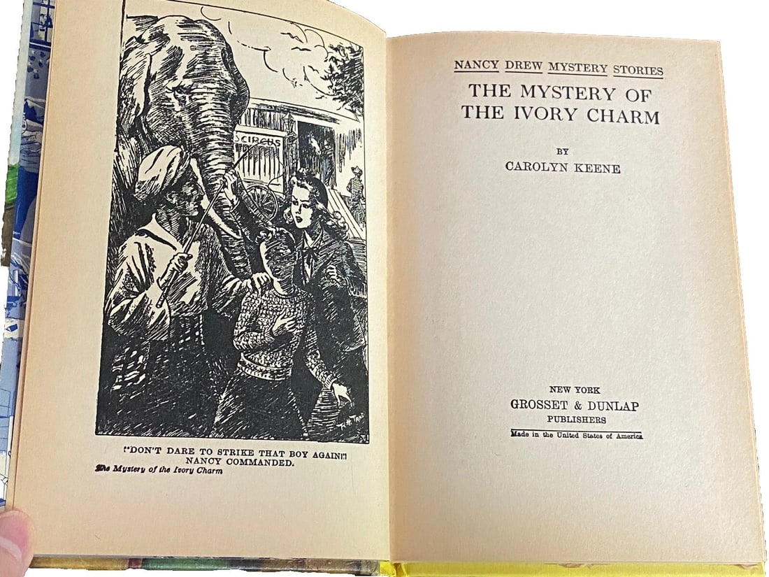 Nancy Drew The Mystery Of The Ivory Charm Carolyn Keene 1936 HC Grosset #13 - 3