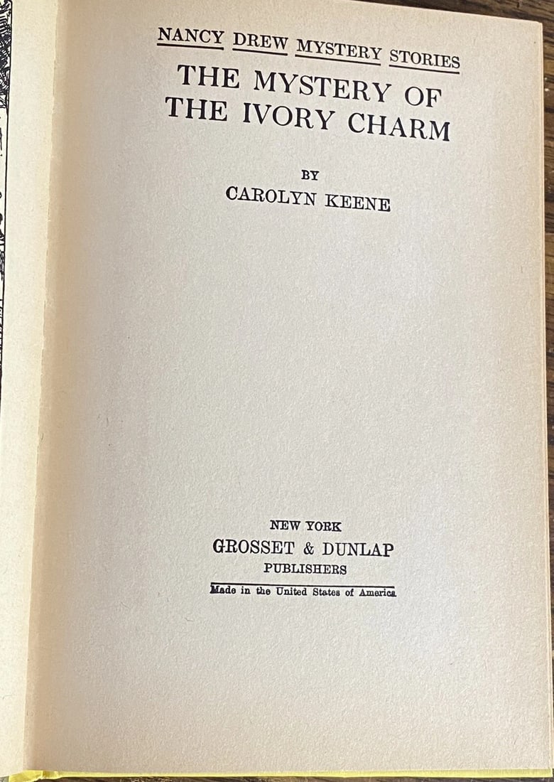 Nancy Drew The Mystery Of The Ivory Charm Carolyn Keene 1936 HC Grosset #13 - 4