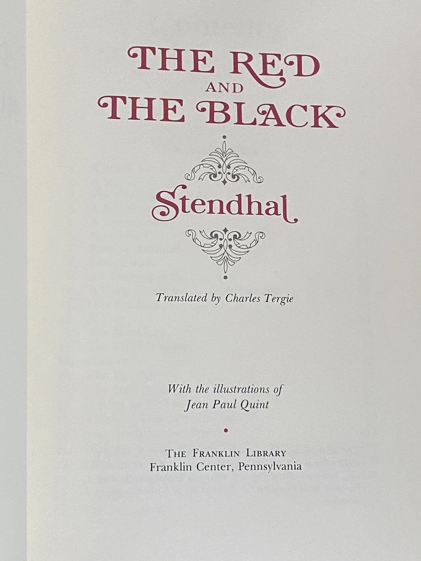 The Red and the Black by Stendhal Franklin Library 1981 Illus. Lthr, Gilt Fine - 3