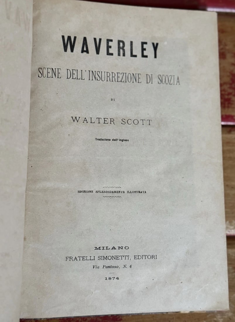 Sir Walter Scott Scene Dell Insurrezione Di Scozia 1874 Milano HC Illust HC/Lthr - 2