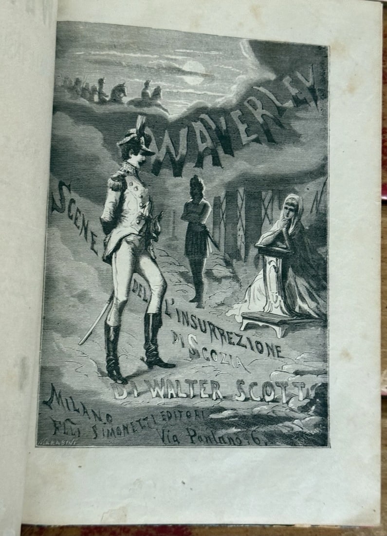 Sir Walter Scott Scene Dell Insurrezione Di Scozia 1874 Milano HC Illust HC/Lthr - 6