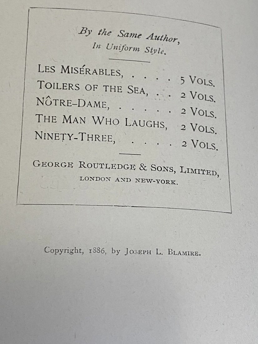 Les Miserables Victor Hugo Vol. IV Illustrated 1886 Library Edition HC VGood - 4