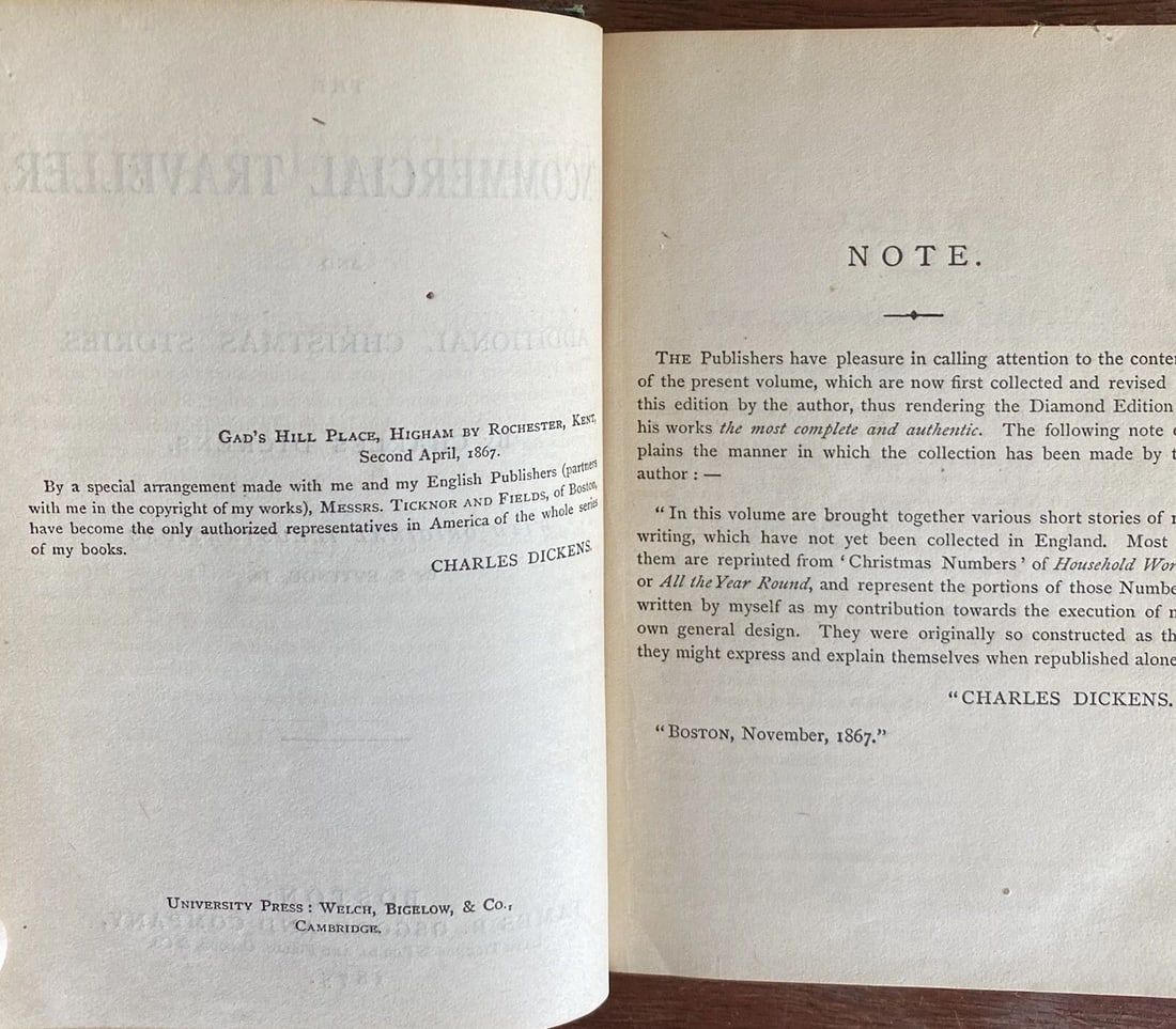 Dickens' Works Ill. Uncommercial Traveller, Additional Christmas 1875 J. Osgood - 3