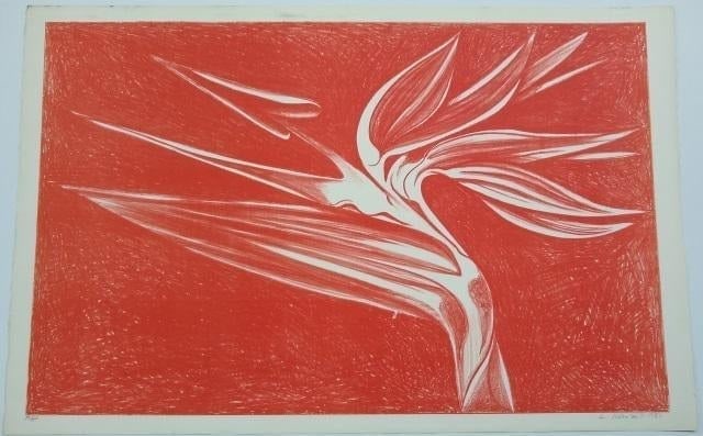 Lowell Nesbitt: Bird of Paradise (Red) - 2