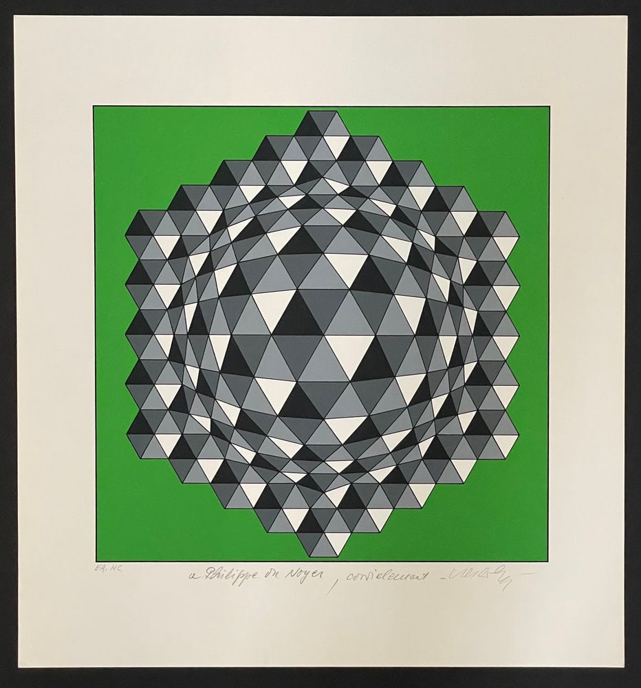 Victor Vasarely: Untitled (Green) - 2