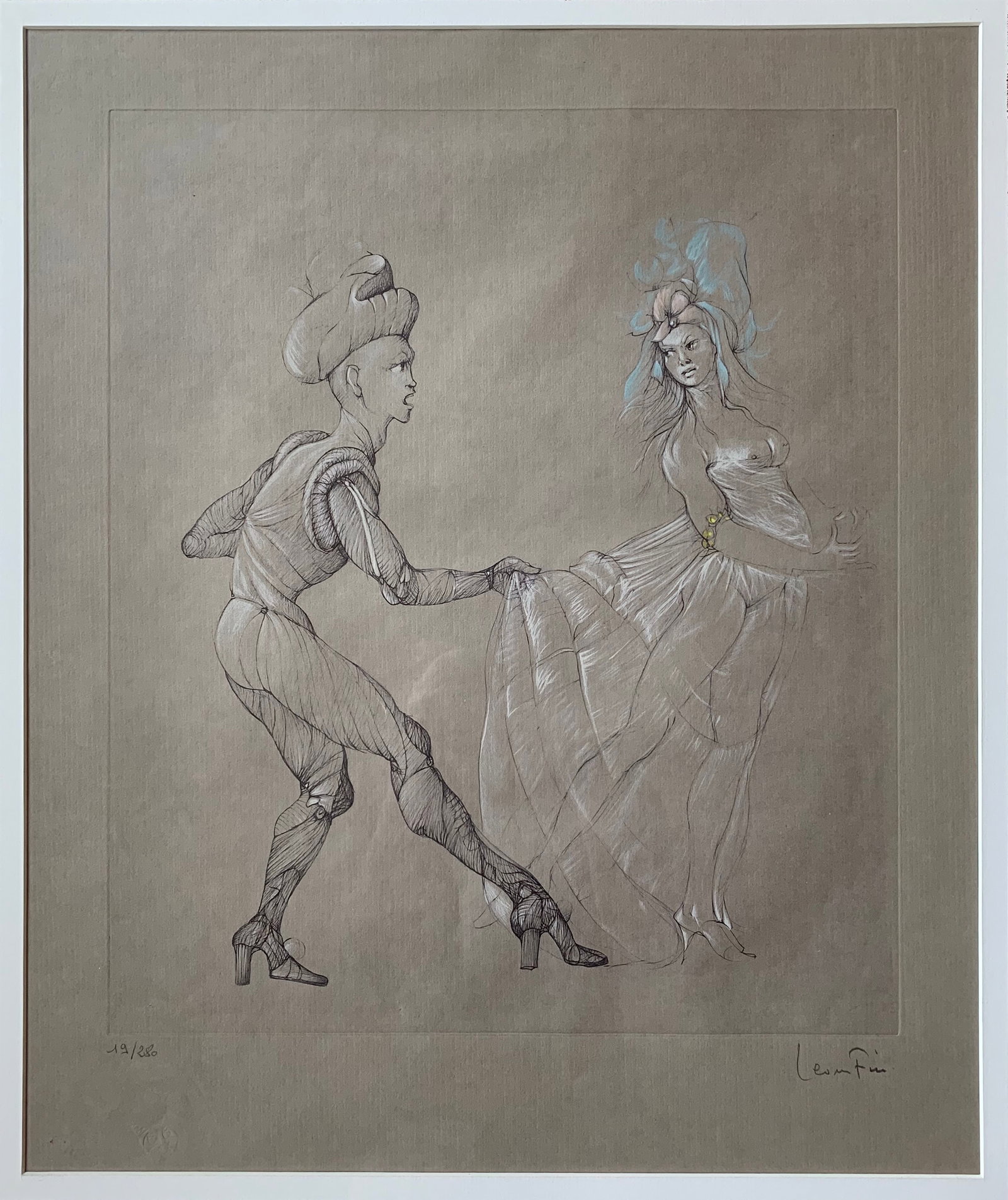 Leonor Fini: Untitled IV: Title: Leonor Fini: Untitled IV Description: Artist: Leonor Fini Title: Untitled IV Year: 1960s Medium: Engraving Type: Work on paper Dimensions: 26.37 x 19.62 inches Signed and dated: Signed and numb