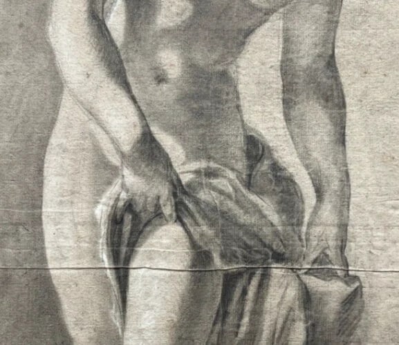 Antique Drawing Original Venus Figure, Woman, Rococo 18th century - 5