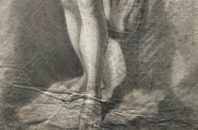 Antique Drawing Original Venus Figure, Woman, Rococo 18th century - 6