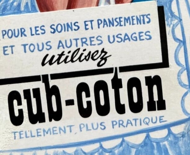 Vintage Original Painting Advertising, Cotton, Woman, Portrait, Beauty - 6