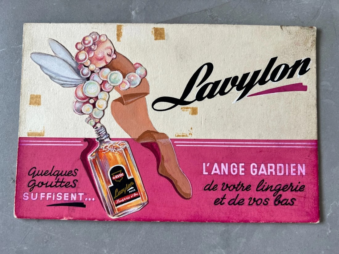 Vintage Original Drawing Advertising, Perfum, Beauty, Lavylon, Fairy - 3