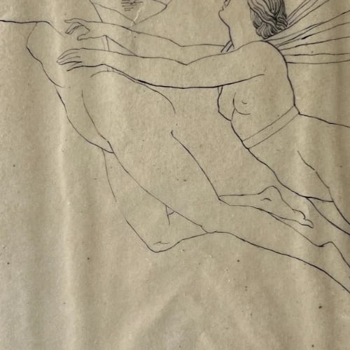 Antique Drawing Original Mythology, Angel, Woman Religious, History 19th century - 6